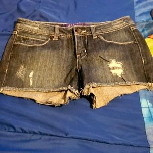 Miley Cyrus Distressed Black Shorts